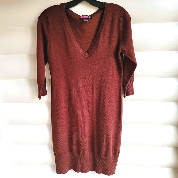 Sweater Dress Rich Brown Juniors XL - Picture 1 of 4